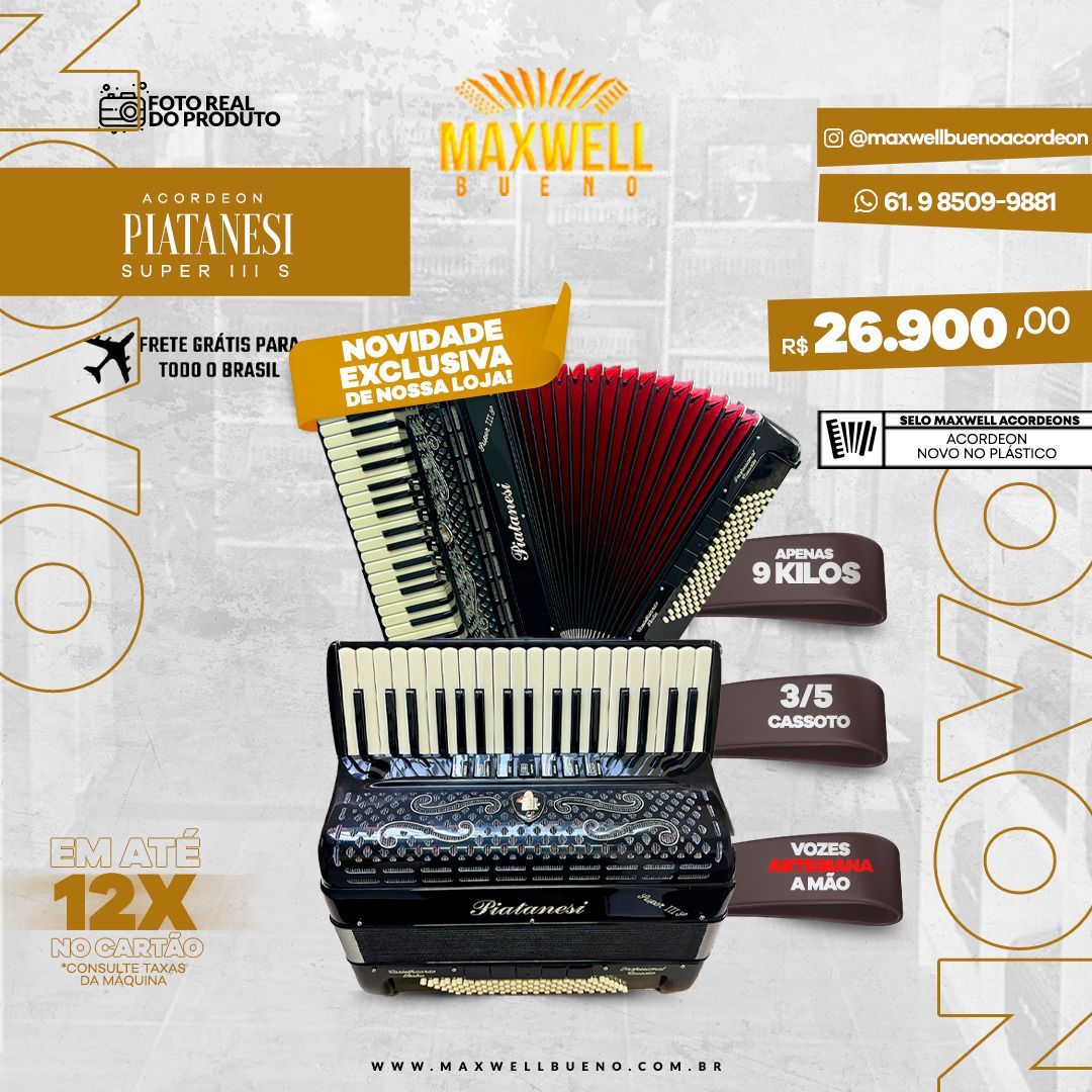 Acordeon Piatanesi Super IIIS 96 Baixos
